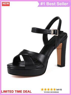 Platform High Heels Strappy Chunky Block Heeled Sandals Open Toe Ankle Strap
